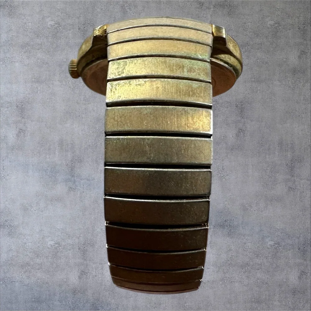 Acqua Quartz Watch Gold Tone Date Japan Stretch Band SR626SW‎